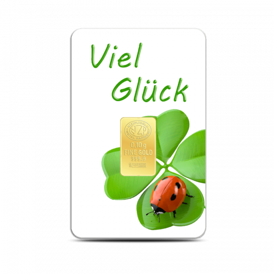 Viel Glück! Geschenkbarren 0,10 Gramm Viel Glück! Geschenkbarren 0,10 Gramm